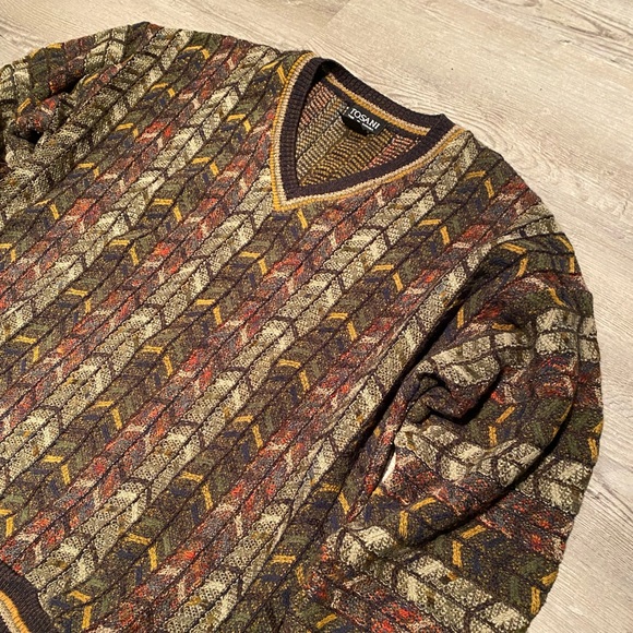 Vintage Tosani V-Neck Sweater Made In Canada Wool Acrylic Men’s Size Medium. - Picture 2 of 4